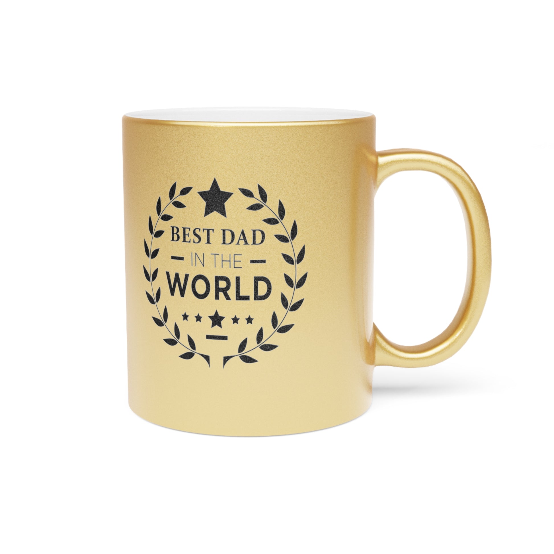 Best Dad Award Metallic Mug (Silver\Gold)-Mug-PureDesignTees