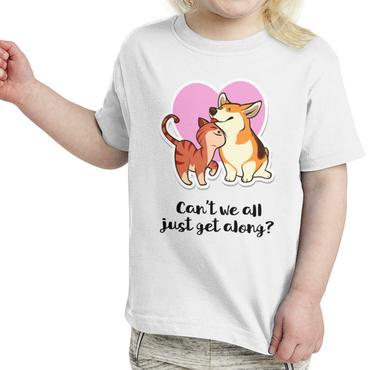 Cute Dog and Cat Toddler Fine Jersey Tee-PureDesignTees