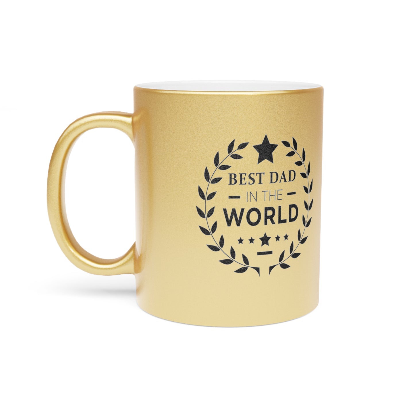 Best Dad Award Metallic Mug (Silver\Gold)-Mug-PureDesignTees