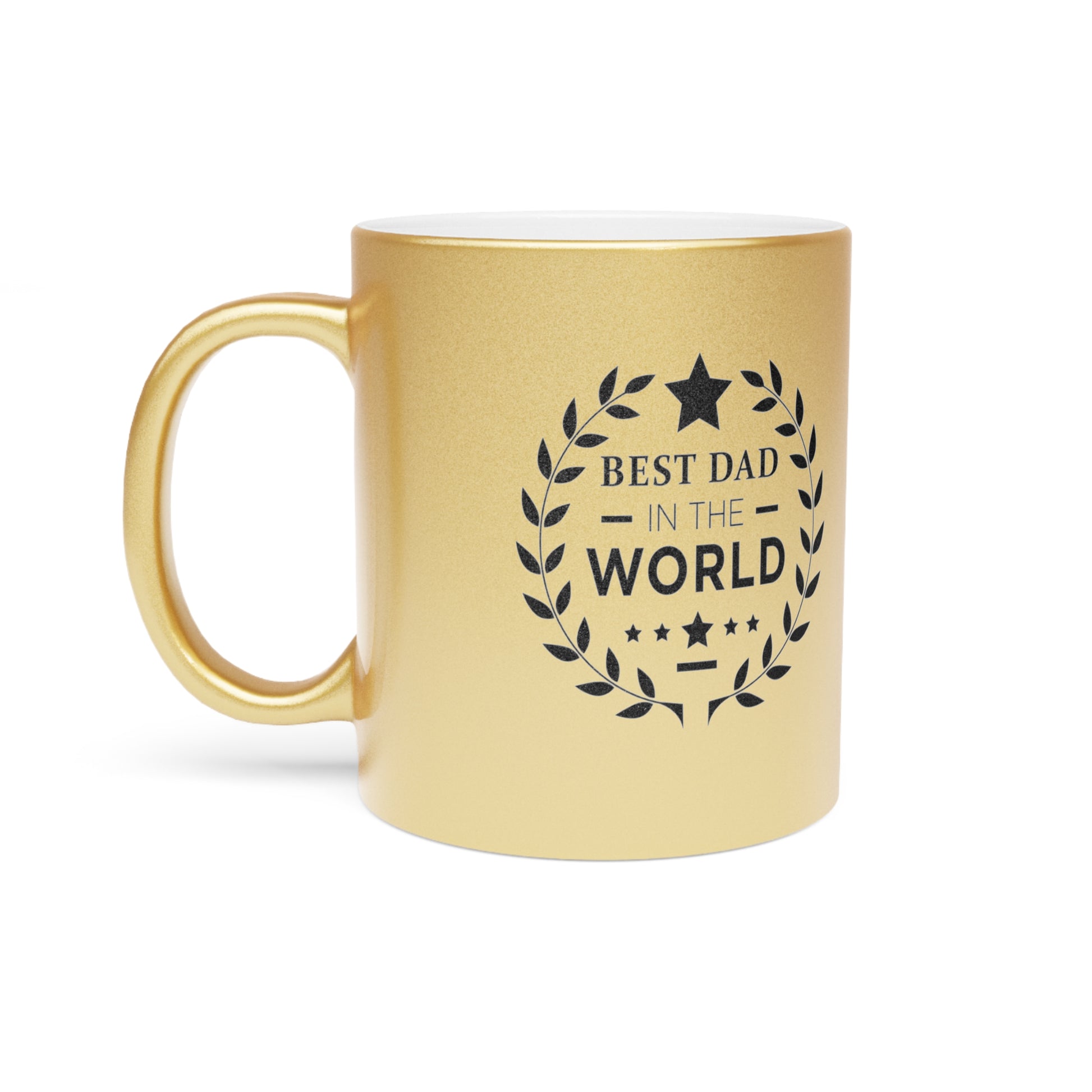 Best Dad Award Metallic Mug (Silver\Gold)-Mug-PureDesignTees