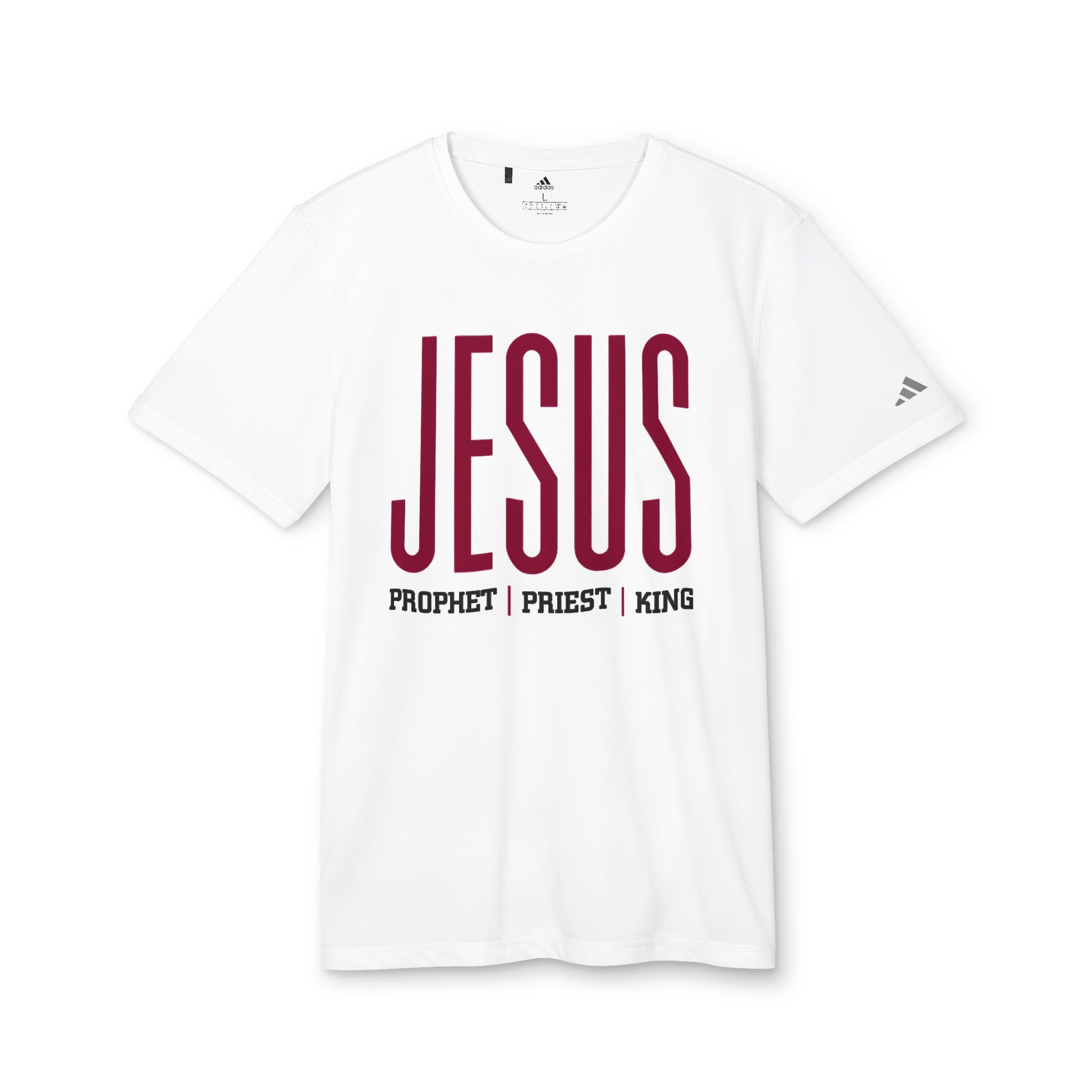 Jesus Prophet Priest King adidas® Unisex Sport T-shirt-T-Shirt-PureDesignTees