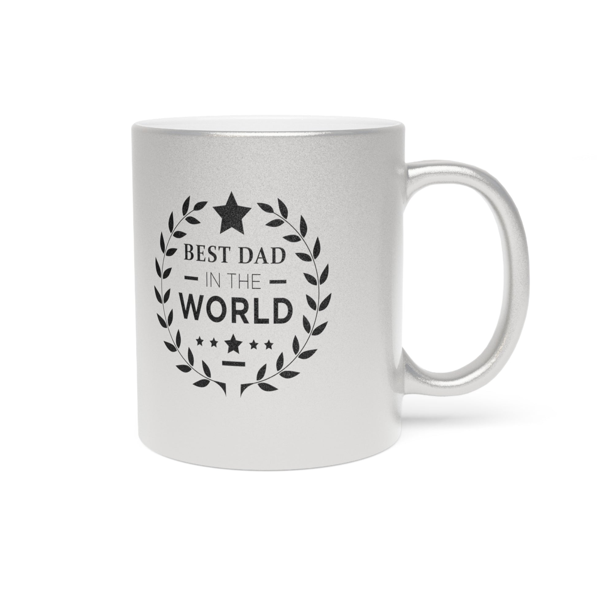 Best Dad Award Metallic Mug (Silver\Gold)-Mug-PureDesignTees