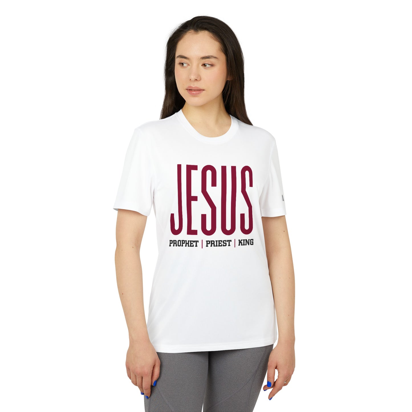 Jesus Prophet Priest King adidas® Unisex Sport T-shirt-T-Shirt-PureDesignTees