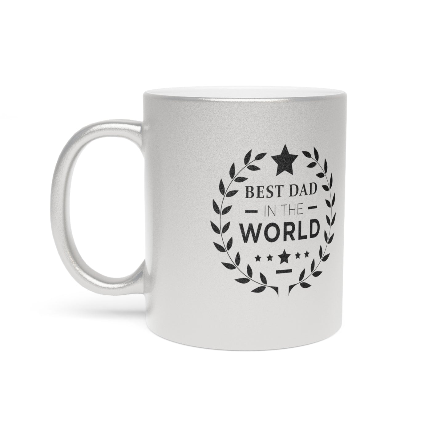 Best Dad Award Metallic Mug (Silver\Gold)-Mug-PureDesignTees