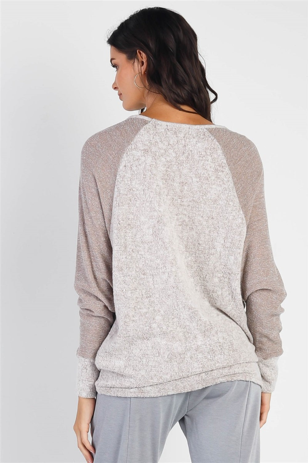 Lovely Casual Round Neck Long Sleeve Contrast Top-Ladies T-Shirt-PureDesignTees