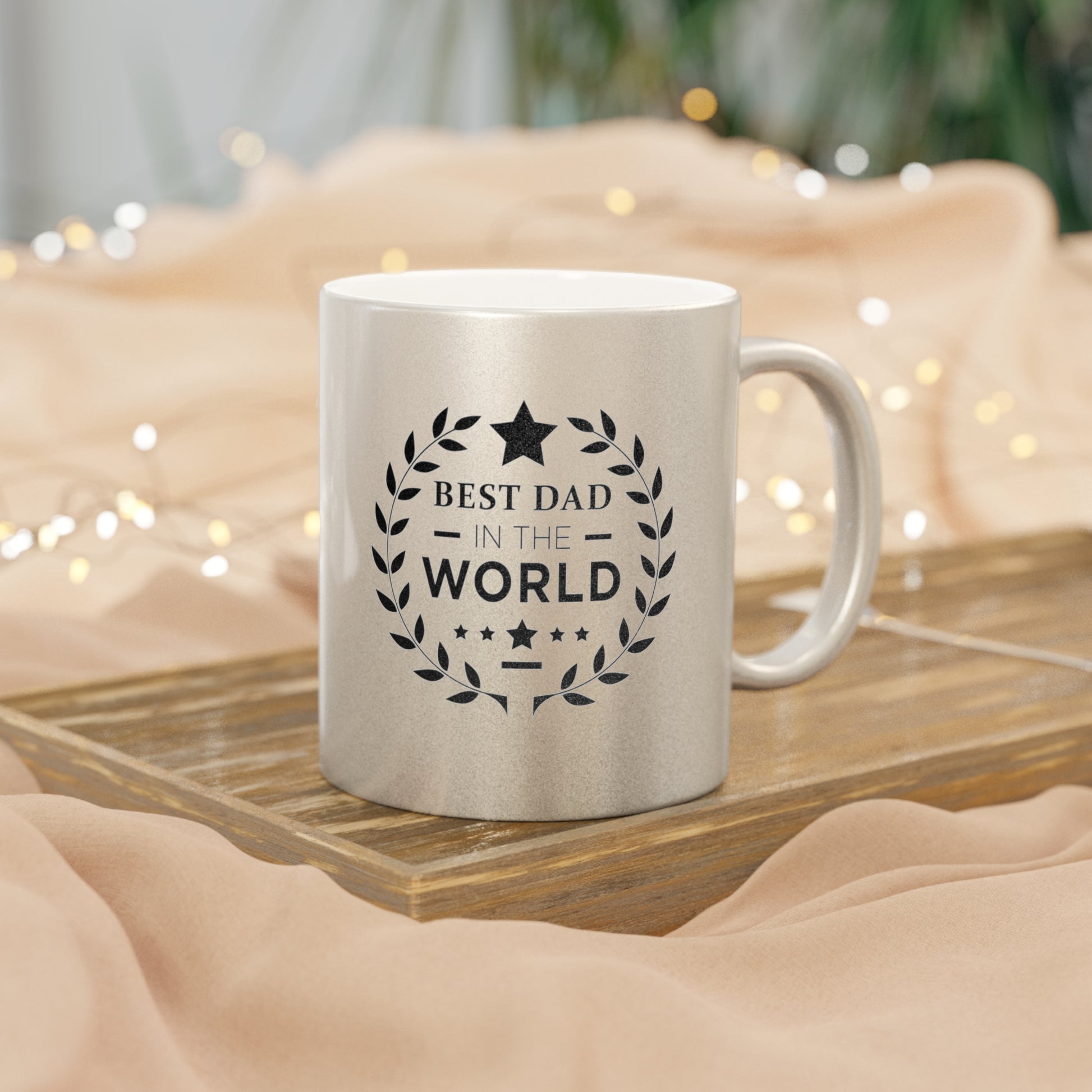 Best Dad Award Metallic Mug (Silver\Gold)-Mug-PureDesignTees