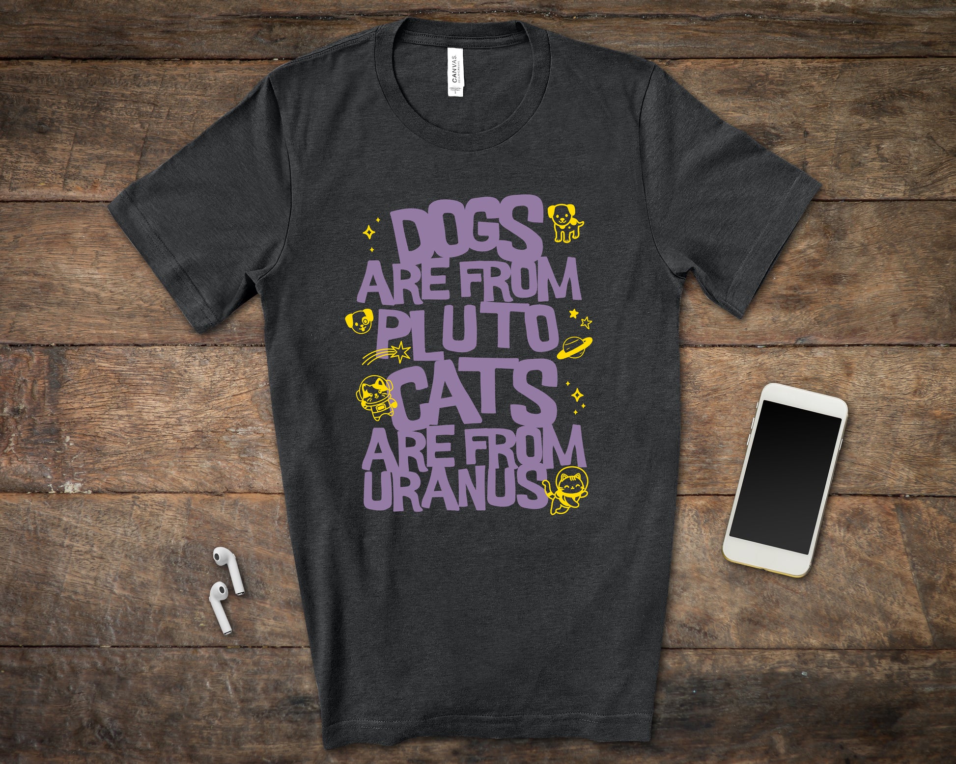 Funny Dog and Cat Tshirt, difference between dogs and cats for dog mom or dog dad-T-Shirts-PureDesignTees