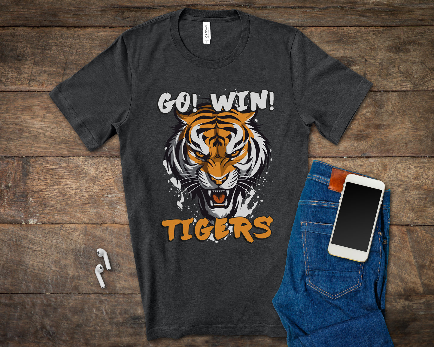 Go! Win! Tigers! Ferocious Tiger T-shirt for Supporting your team-T-Shirts-PureDesignTees