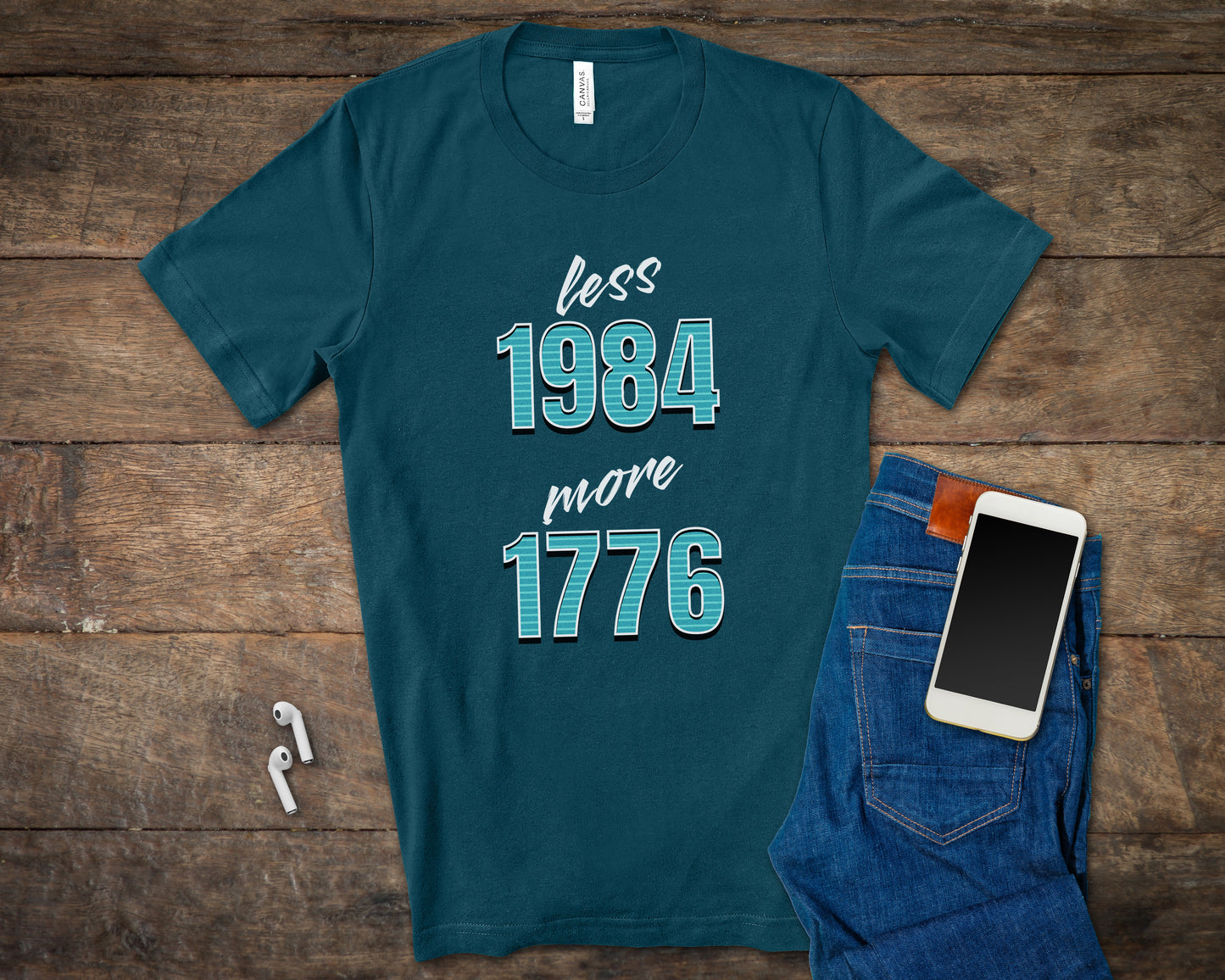 Less 1984 More 1776 Conservative T-shirt for lovers of American Values-T-Shirts-PureDesignTees