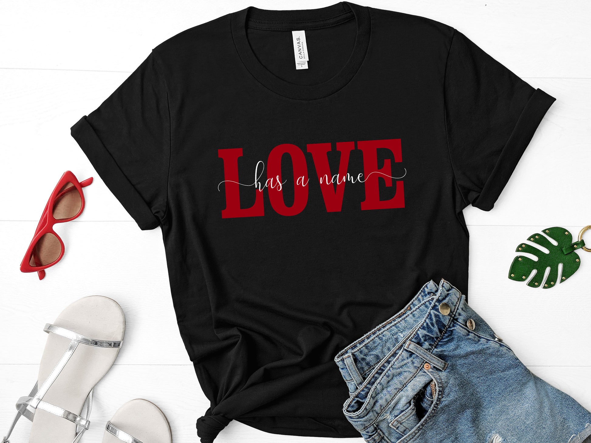 Love Has a Name Jesus T-shirt, Christian Tshirt Jesus is Love God is Love-T-Shirts-PureDesignTees