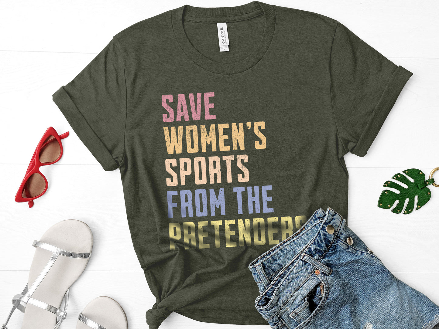 Save Women's Sports from the Pretenders Bella Canvas Tee-T-Shirts-PureDesignTees