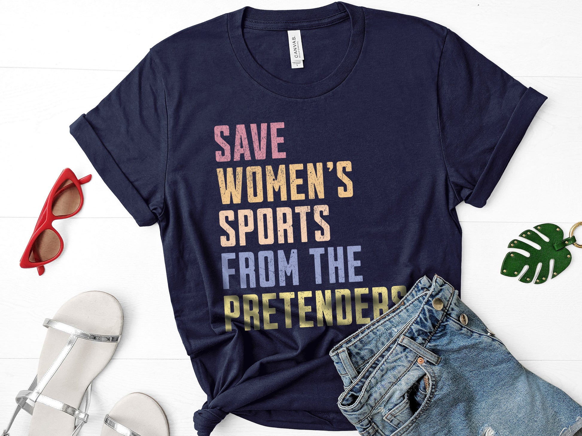 Save Women's Sports from the Pretenders Bella Canvas Tee-T-Shirts-PureDesignTees