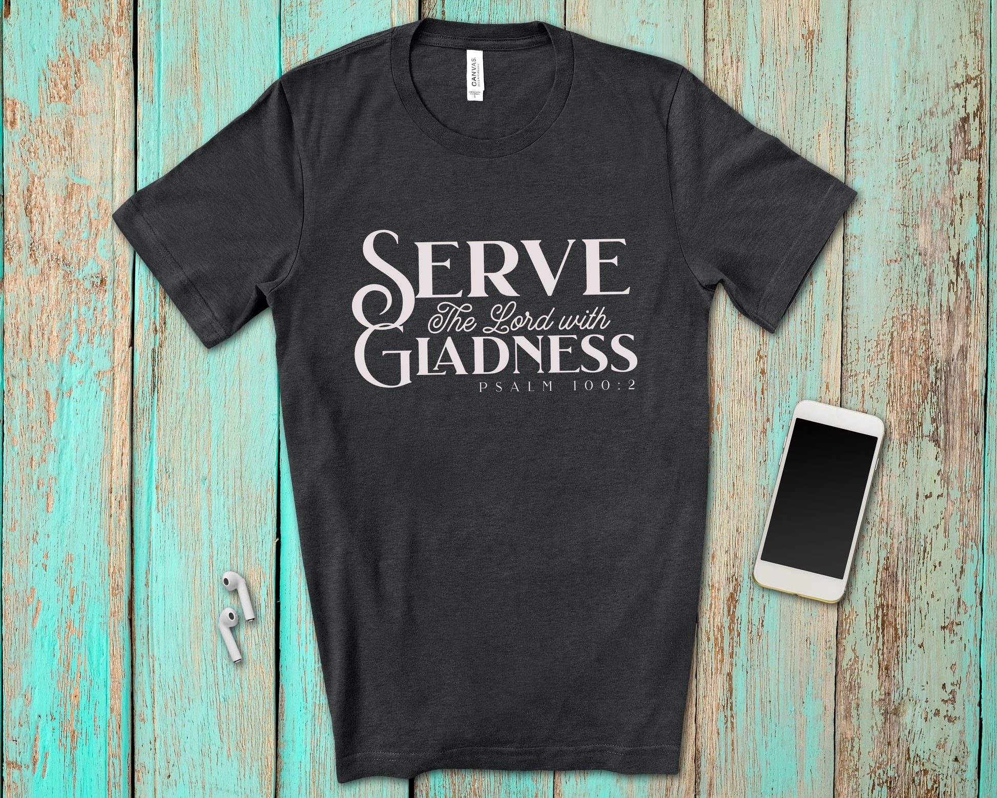 Bible Verse Shirt, Serve the Lord tshirt, Christian tshirt to Encourage and inspire Christians-T-Shirts-PureDesignTees