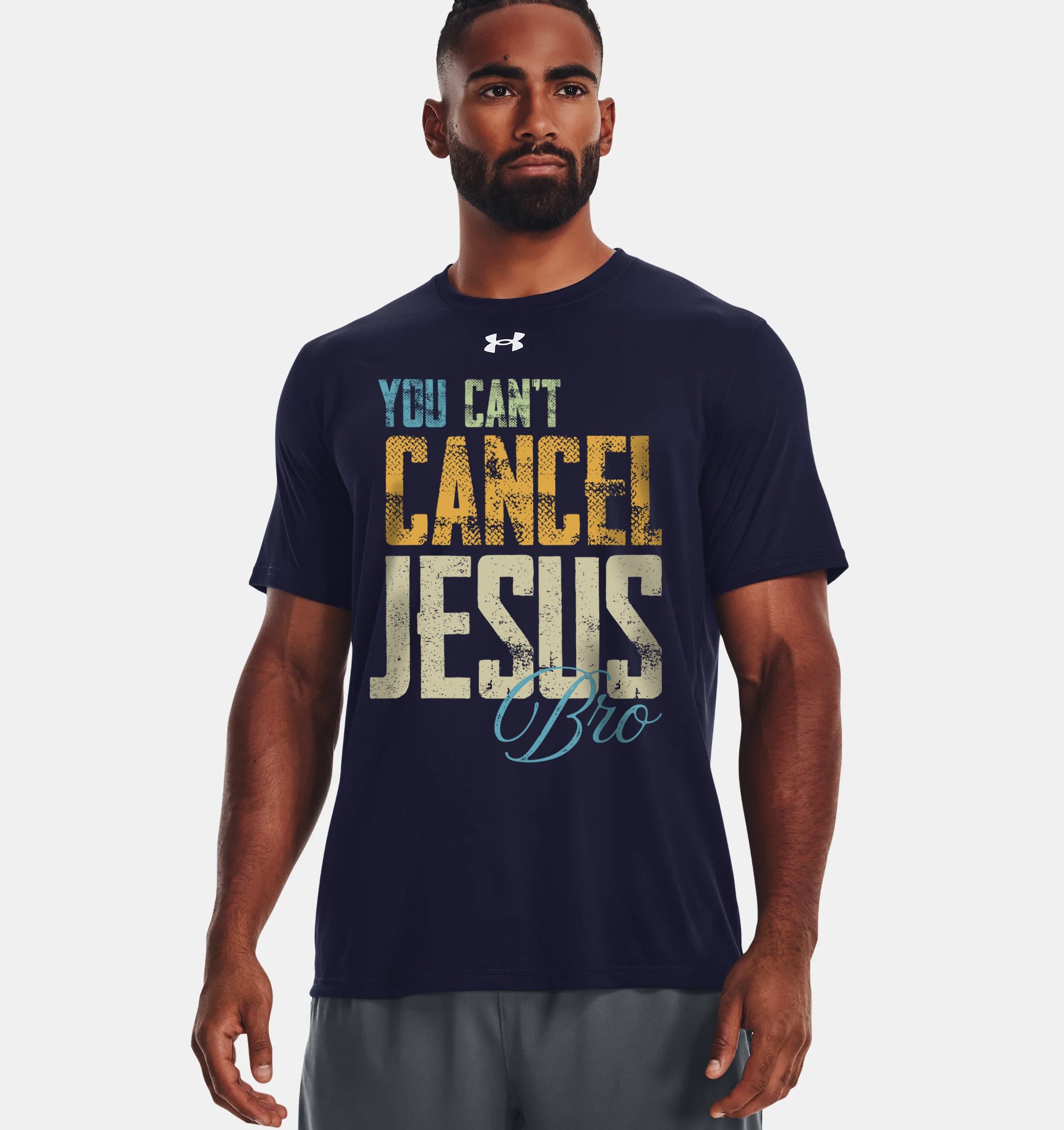You Can’t Cancel Jesus Under Armour Team Tech Tee-Activewear-PureDesignTees