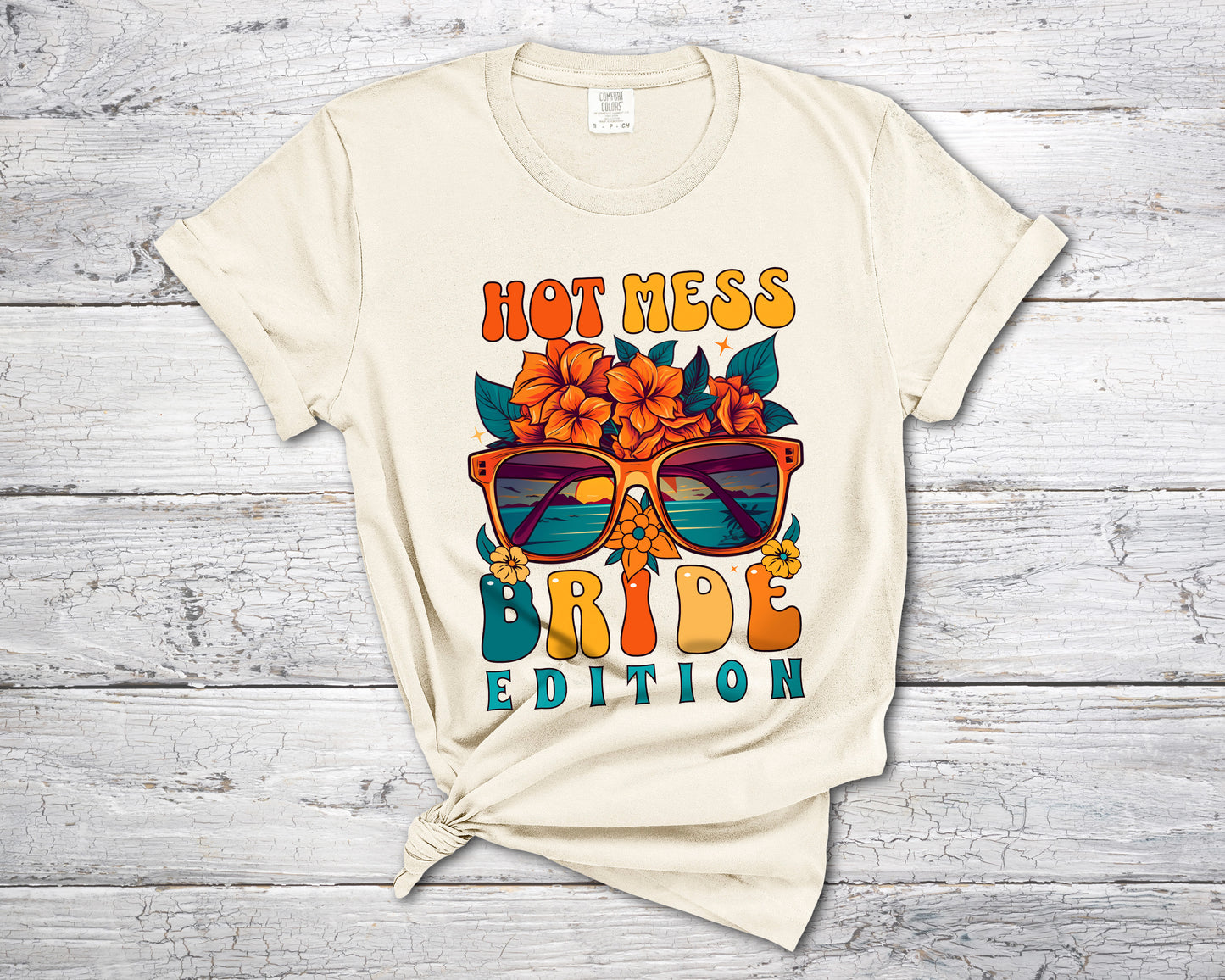 Bride tshirt for hot mess bride, gift for bachelorette party, rehearsal dinner, honeymoon tshirt-T-Shirts-PureDesignTees