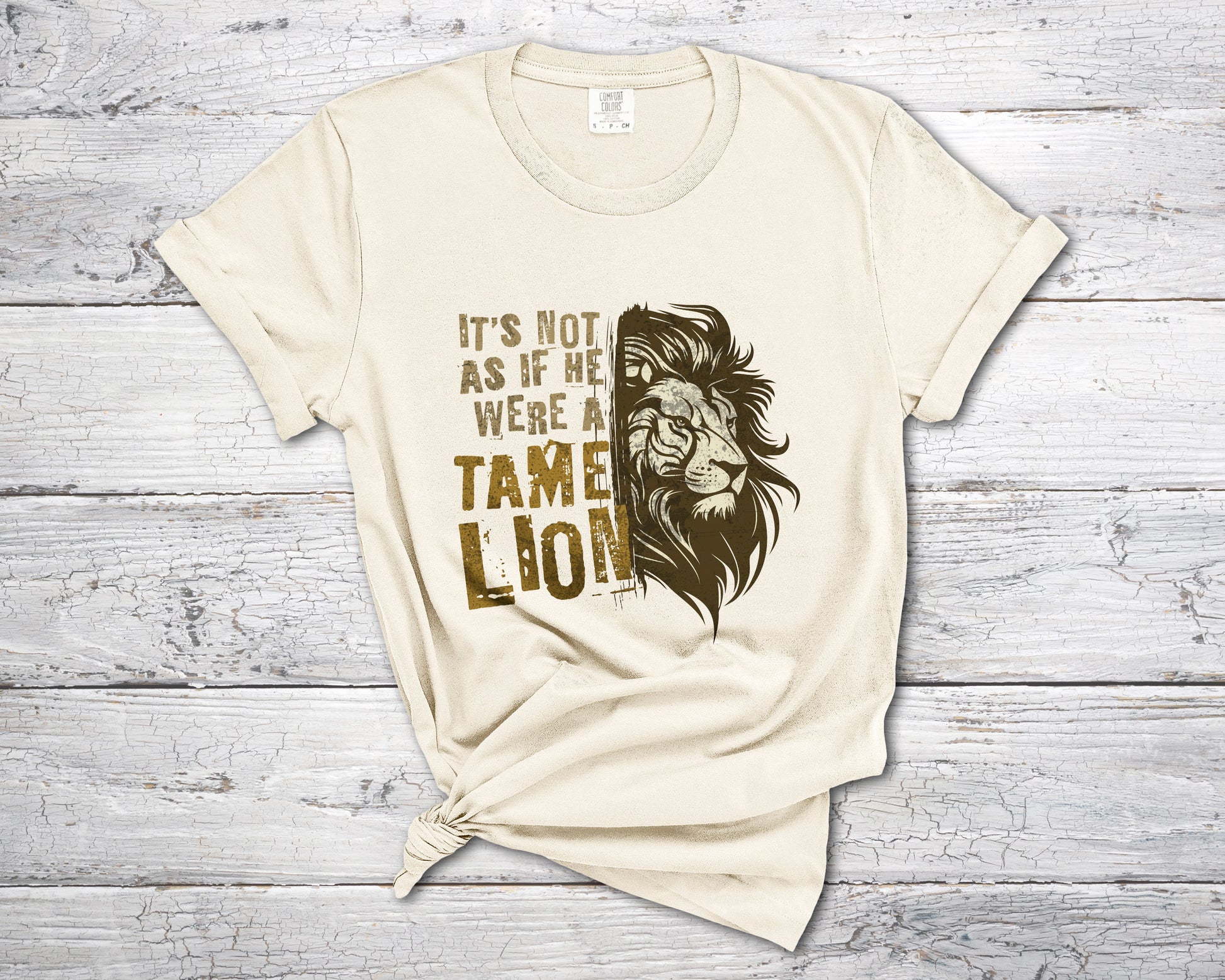 Tame Lion - Aslan is Not a Tame Lion Narnia Comfort Colors T-shirt-T-Shirts-PureDesignTees
