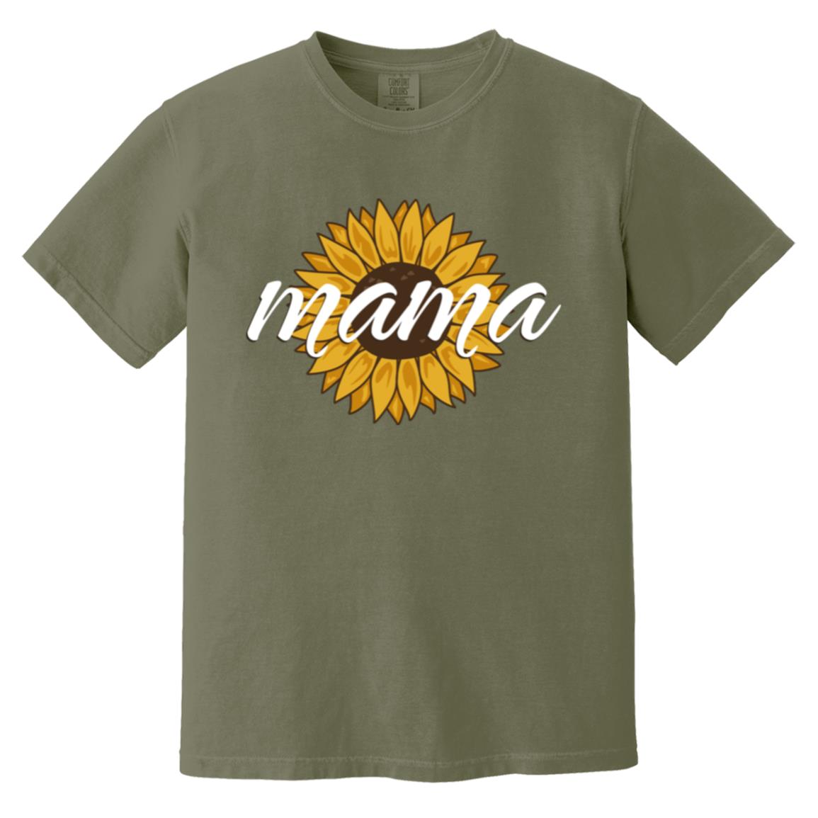 Sunflower Mama Floral Mom Shirt Garment-Dyed Comfort Colors T-Shirt-T-Shirts-PureDesignTees