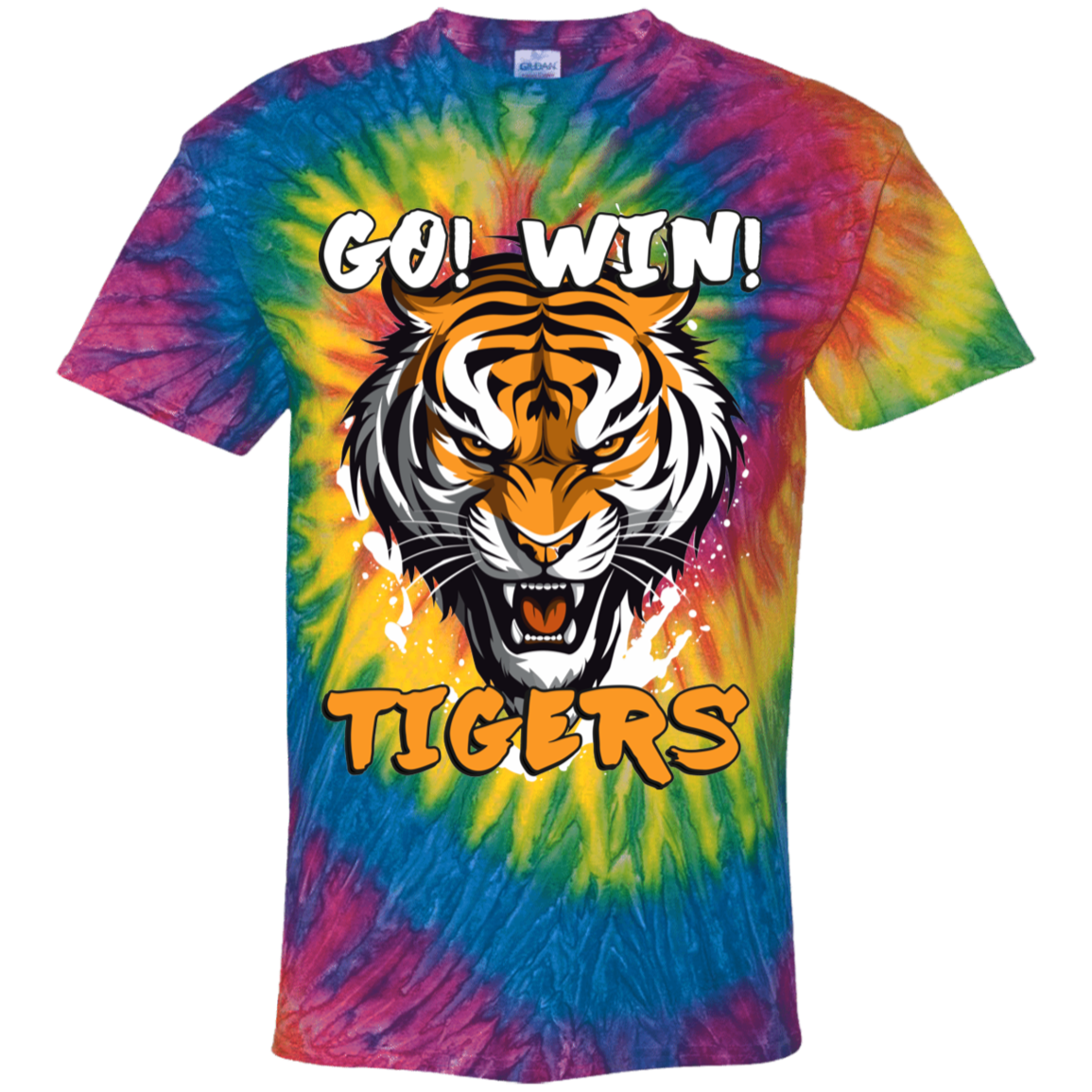 Go Win Tigers Youth Tie Dye T-Shirt for Tiger Fans-T-Shirts-PureDesignTees