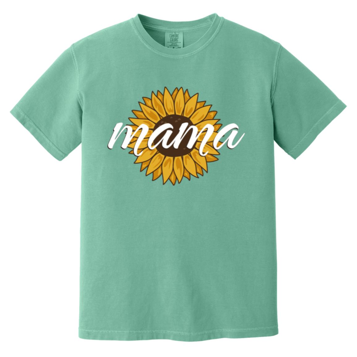 Sunflower Mama Floral Mom Shirt Garment-Dyed Comfort Colors T-Shirt-T-Shirts-PureDesignTees