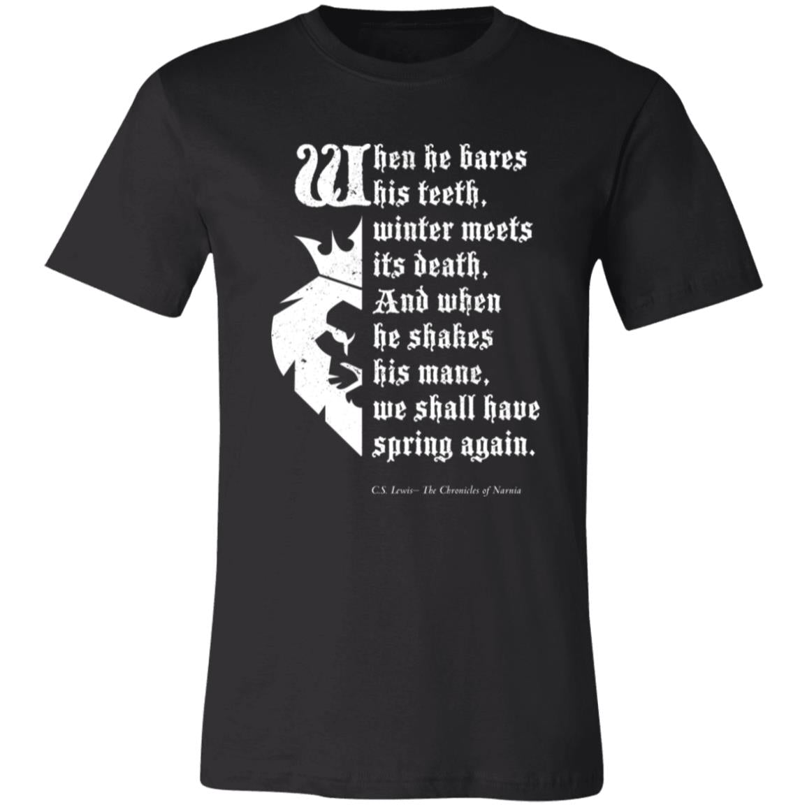 Narnia Aslan Quote Unisex Jersey Short-Sleeve T-Shirt for fans of Narnia and Aslan-T-Shirts-PureDesignTees