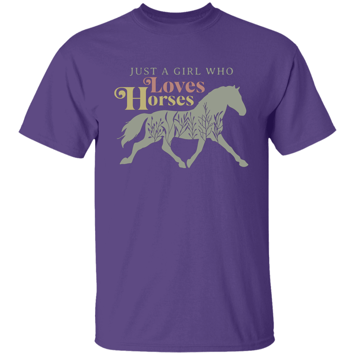 Girl Who Loves Horses Youth T-shirt-T-Shirts-PureDesignTees