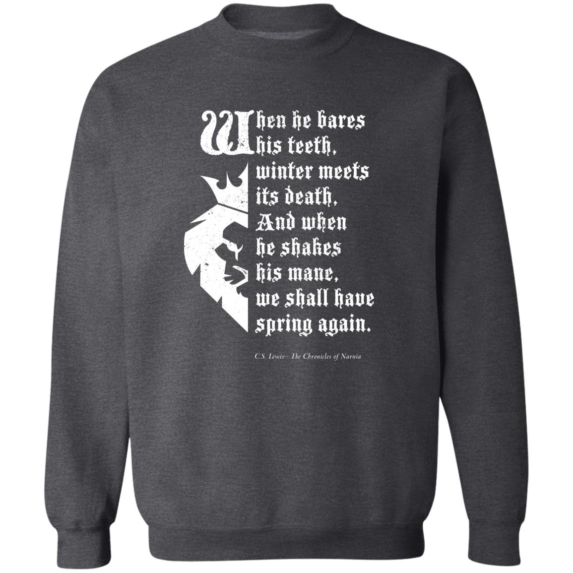 Narnia Quote Christian Pullover Sweatshirt for fans of Aslan-Sweatshirts-PureDesignTees