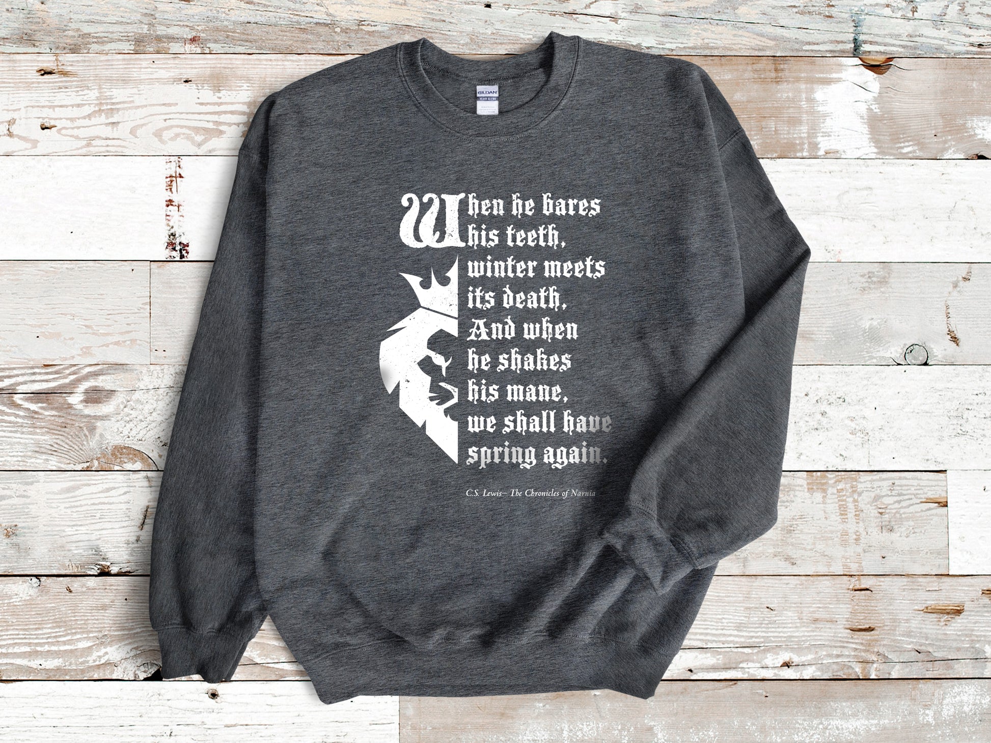 Narnia Quote Christian Pullover Sweatshirt for fans of Aslan-Sweatshirts-PureDesignTees