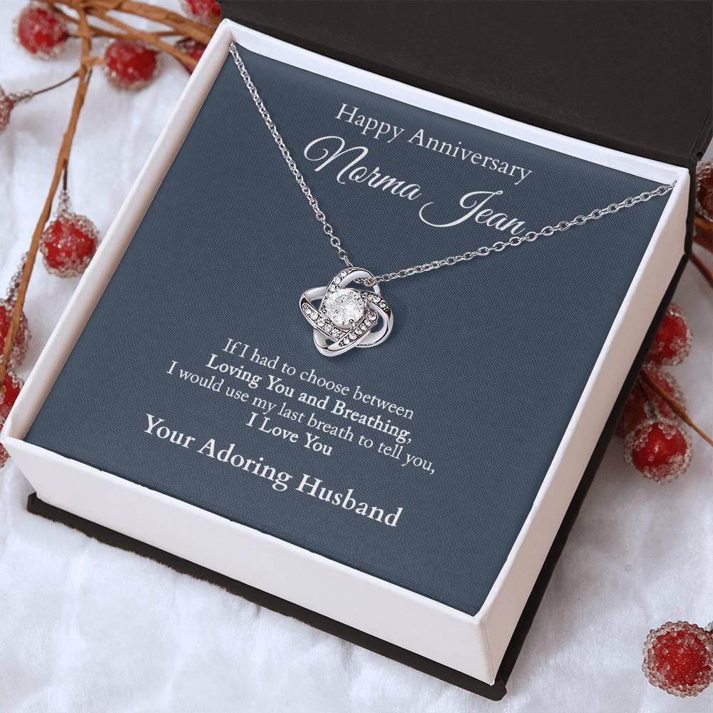 Beautiful Love Knot Necklace with Personalized Message for your wife or special someone-Jewelry-PureDesignTees