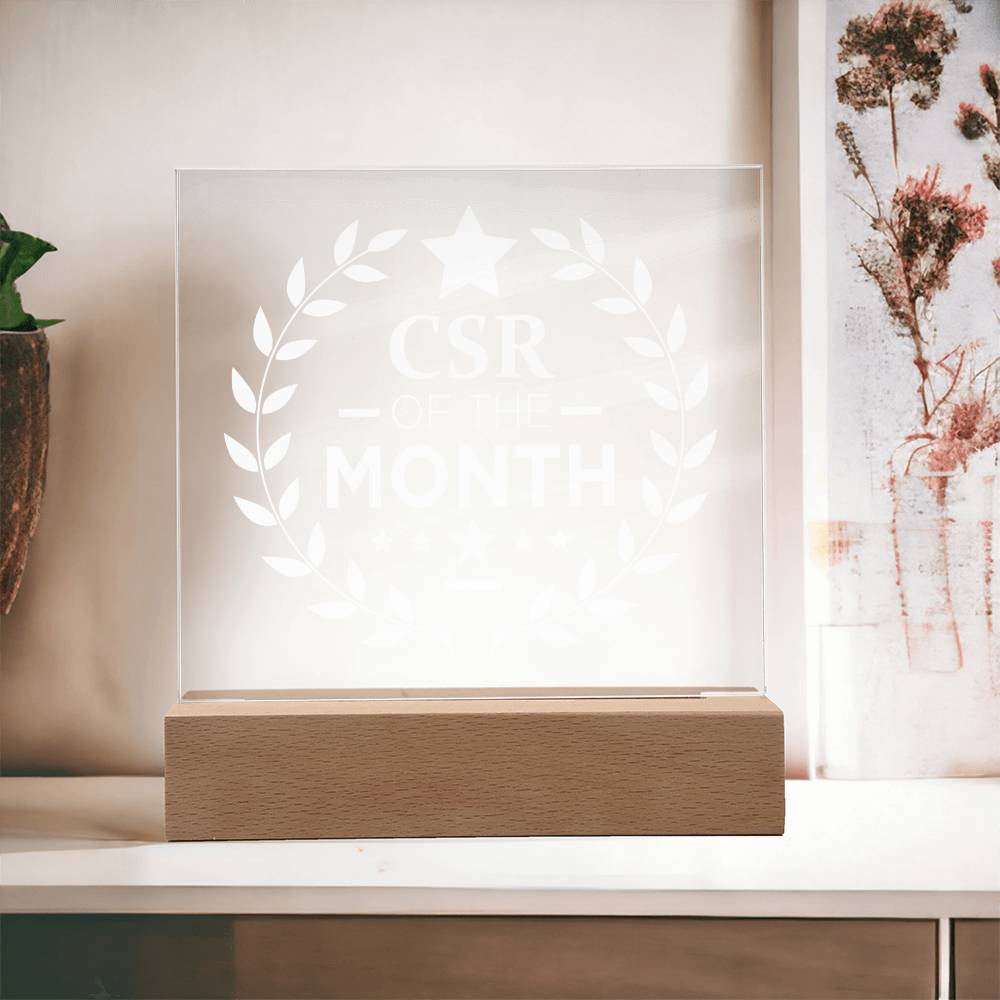 CSR of the Month Award Acrylic Plaque Office Decor for Business-Jewelry-PureDesignTees