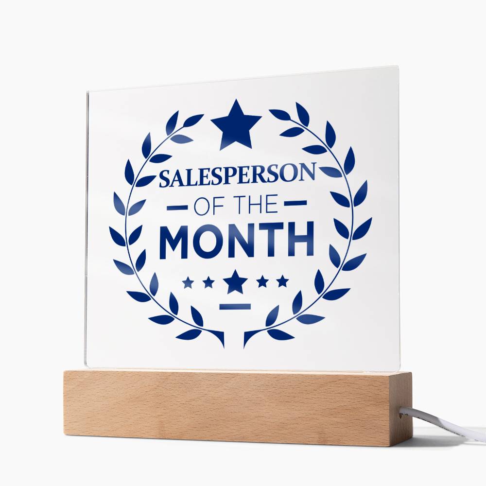 Salesperson of the Month Acrylic Plaque Award, Office Decor, Business Decor-Jewelry-PureDesignTees