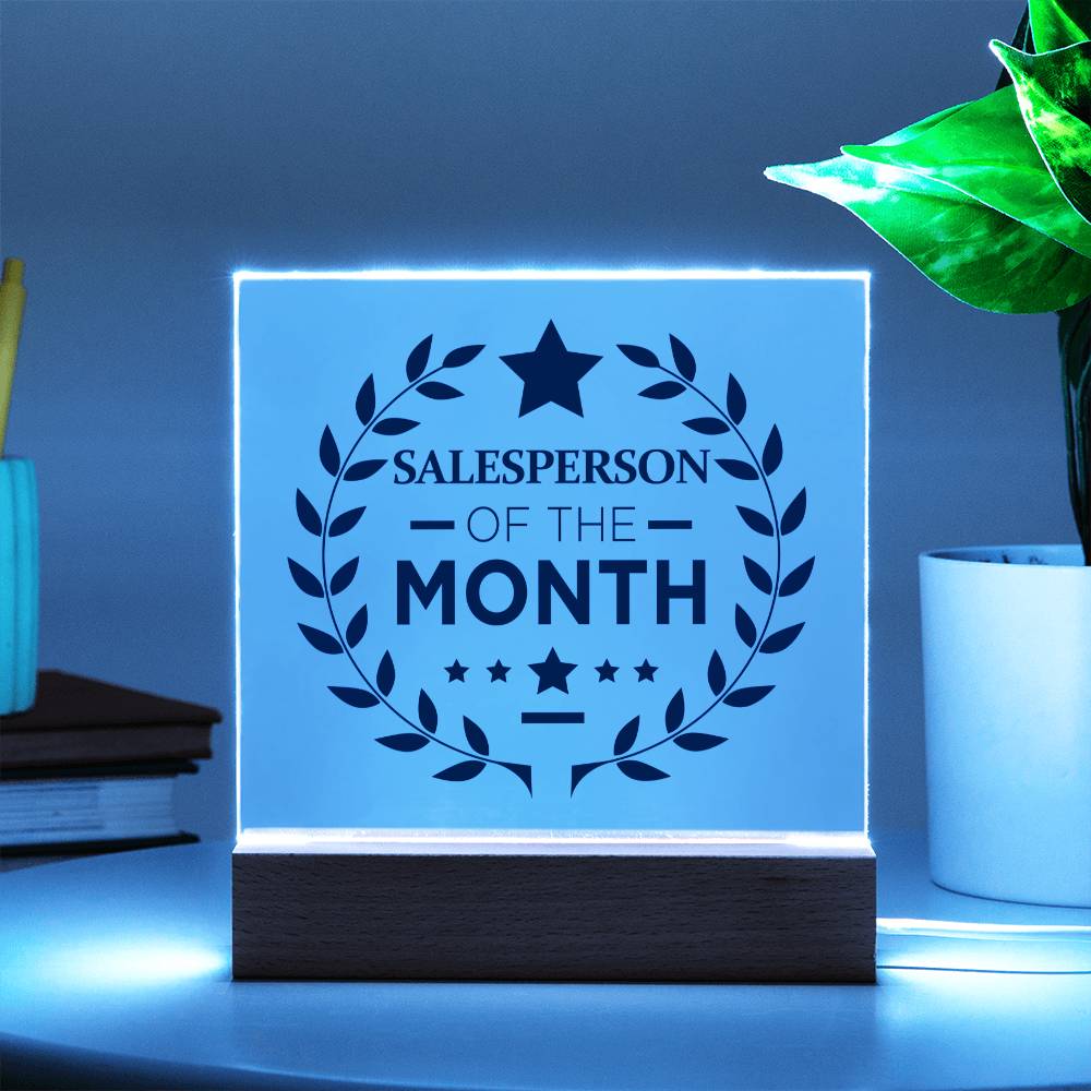Salesperson of the Month Acrylic Plaque Award, Office Decor, Business Decor-Jewelry-PureDesignTees
