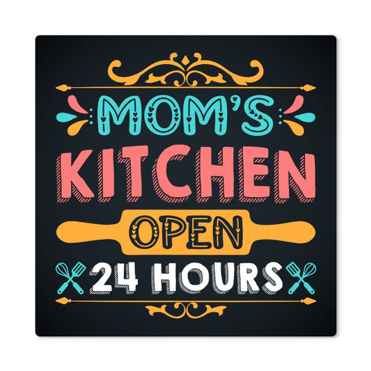 Mom's Kitchen Sign Home Decor Kitchen Wall Art for Mom High Gloss Metal Art Print Gift for Mom-Wall Art-PureDesignTees