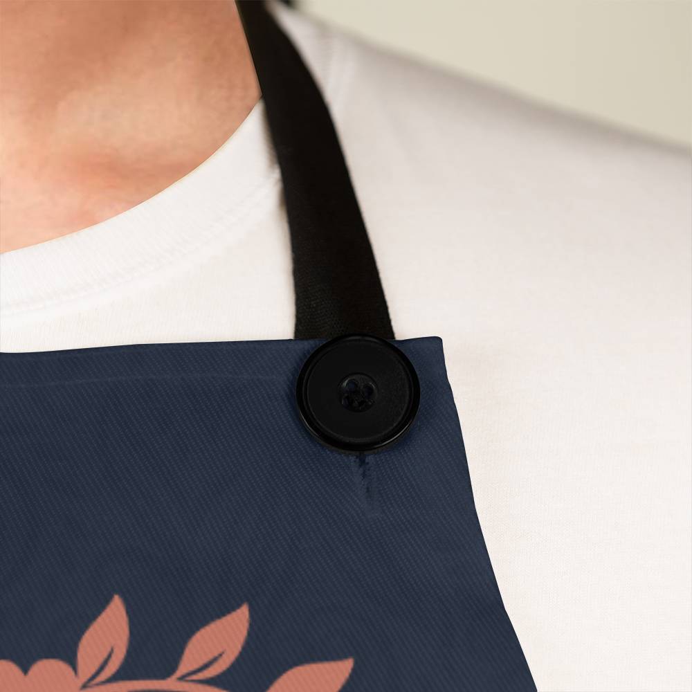 Mama's Kitchen Apron with Floral Design-Apron-PureDesignTees