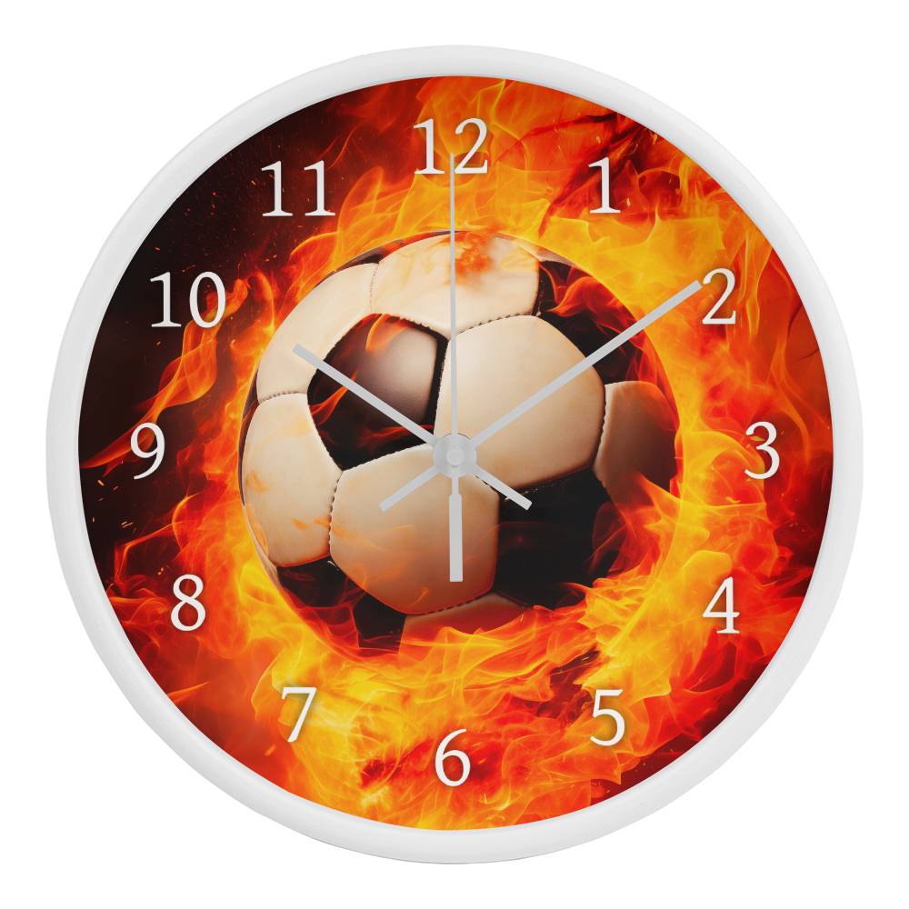 Soccer on Fire Clock for Soccer Players and Soccer Fans-Clock-PureDesignTees