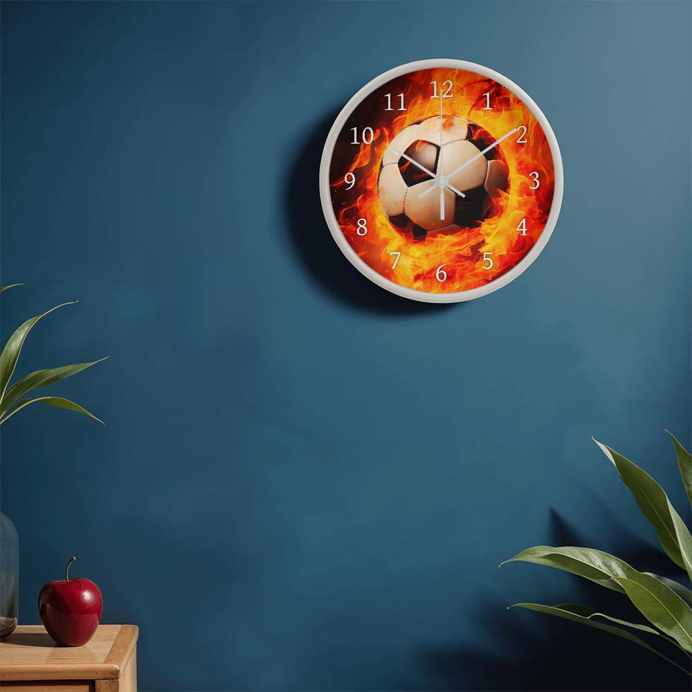 Soccer on Fire Clock for Soccer Players and Soccer Fans-Clock-PureDesignTees