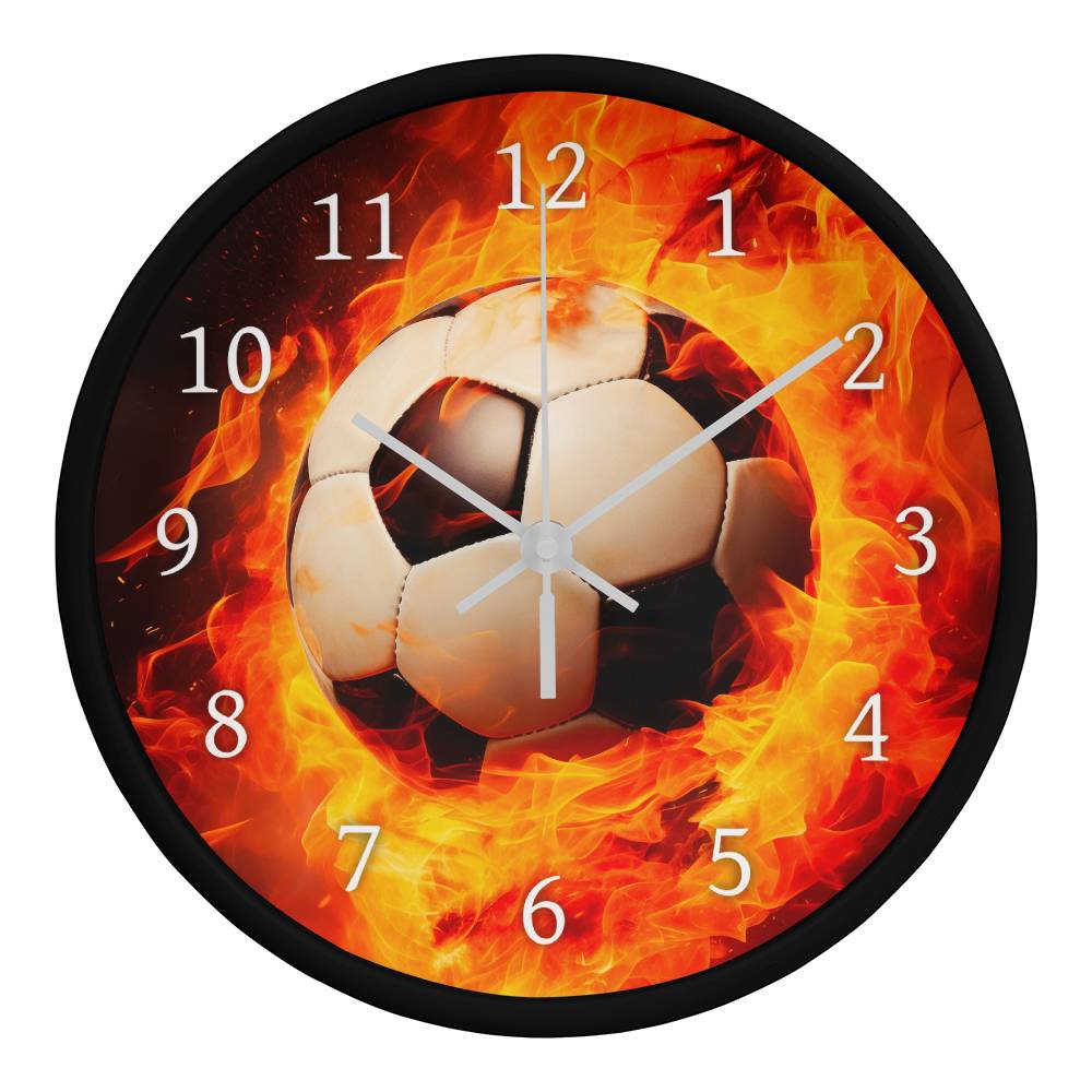 Soccer on Fire Clock for Soccer Players and Soccer Fans-Clock-PureDesignTees