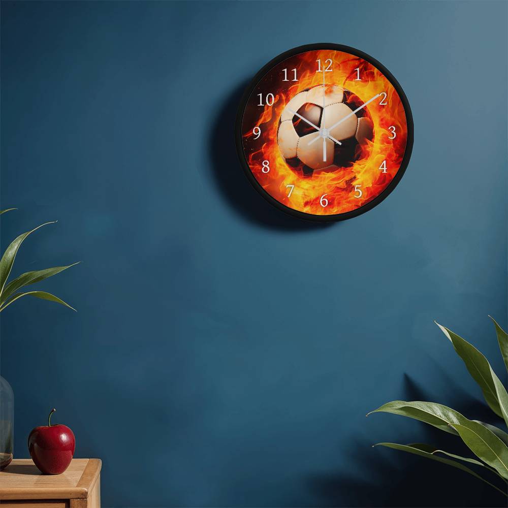 Soccer on Fire Clock for Soccer Players and Soccer Fans-Clock-PureDesignTees