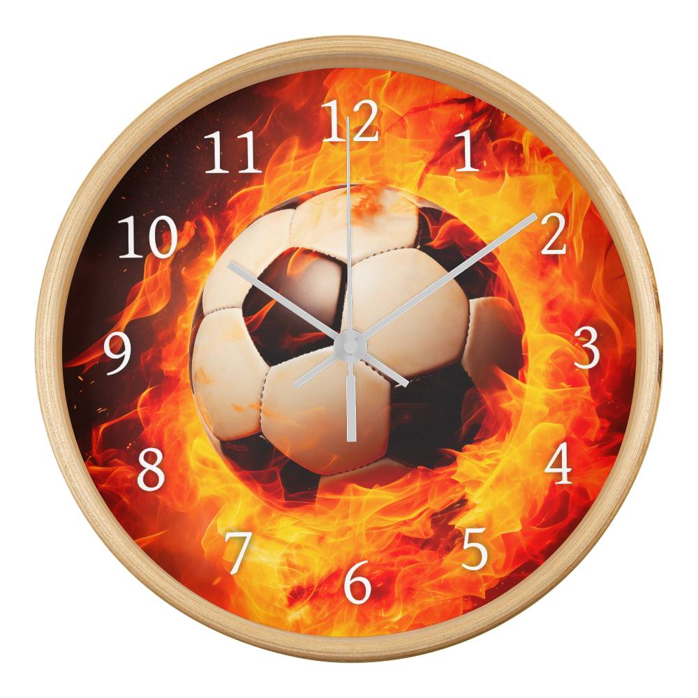 Soccer on Fire Clock for Soccer Players and Soccer Fans-Clock-PureDesignTees