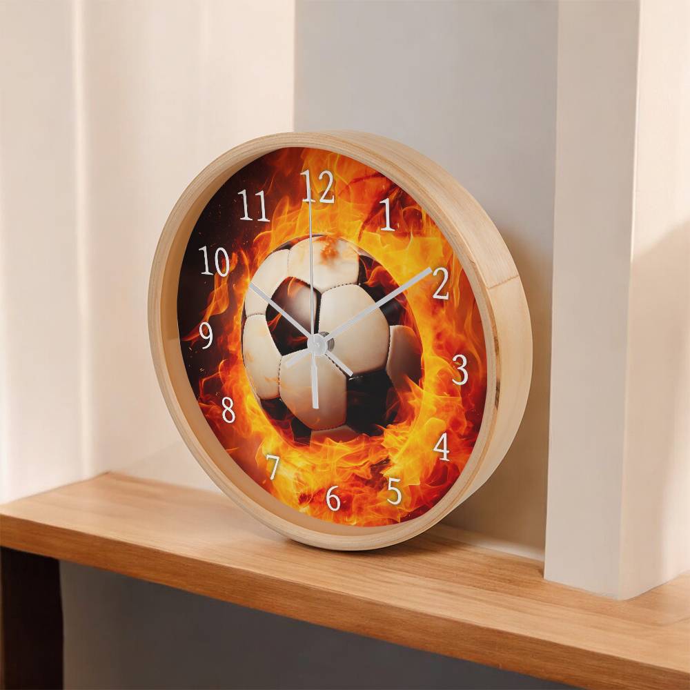 Soccer on Fire Clock for Soccer Players and Soccer Fans-Clock-PureDesignTees