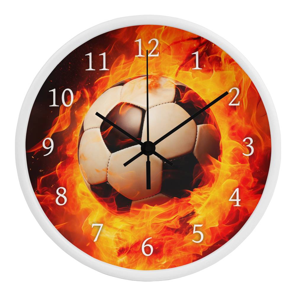 Soccer on Fire Clock for Soccer Players and Soccer Fans-Clock-PureDesignTees