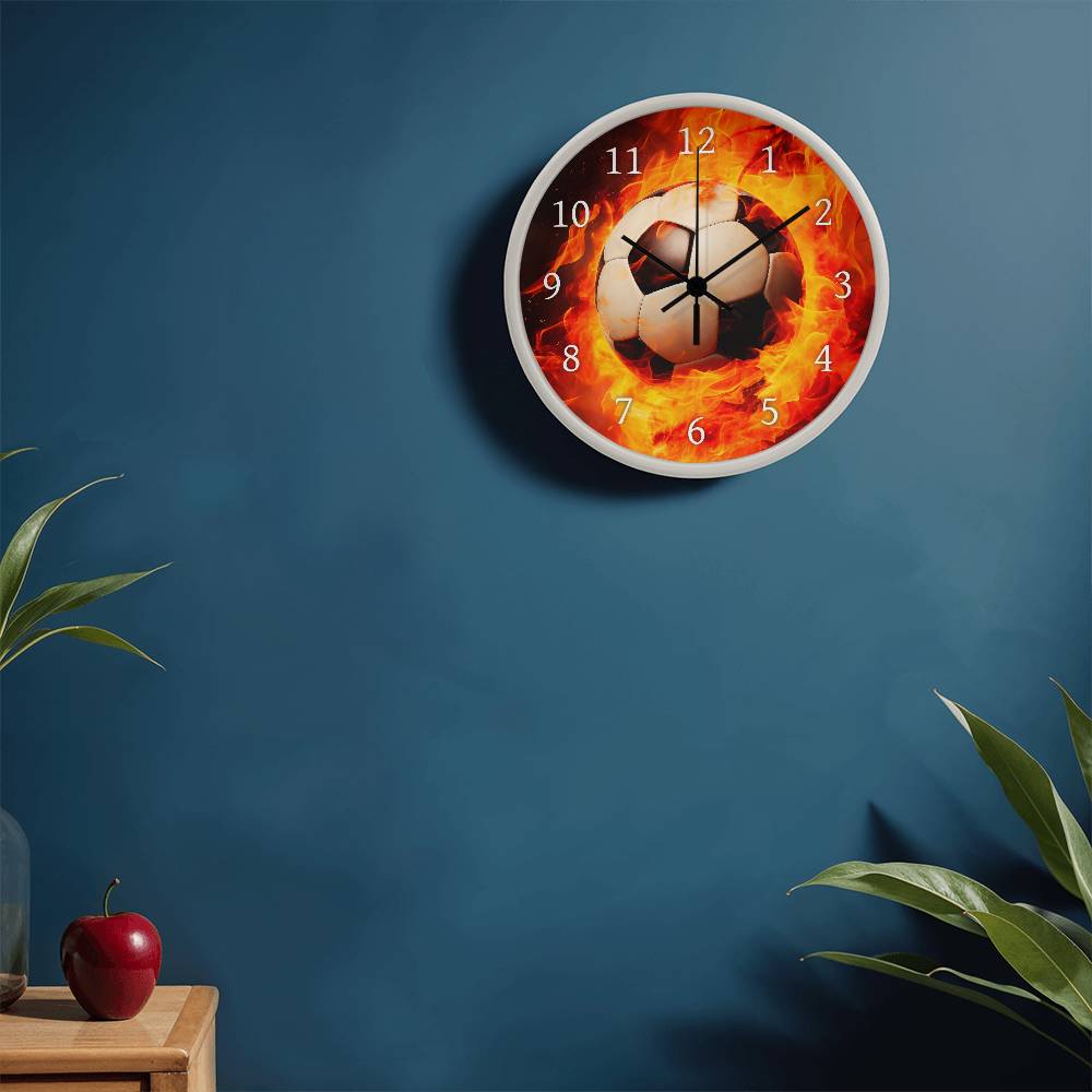 Soccer on Fire Clock for Soccer Players and Soccer Fans-Clock-PureDesignTees