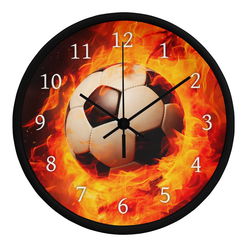 Soccer on Fire Clock for Soccer Players and Soccer Fans-Clock-PureDesignTees