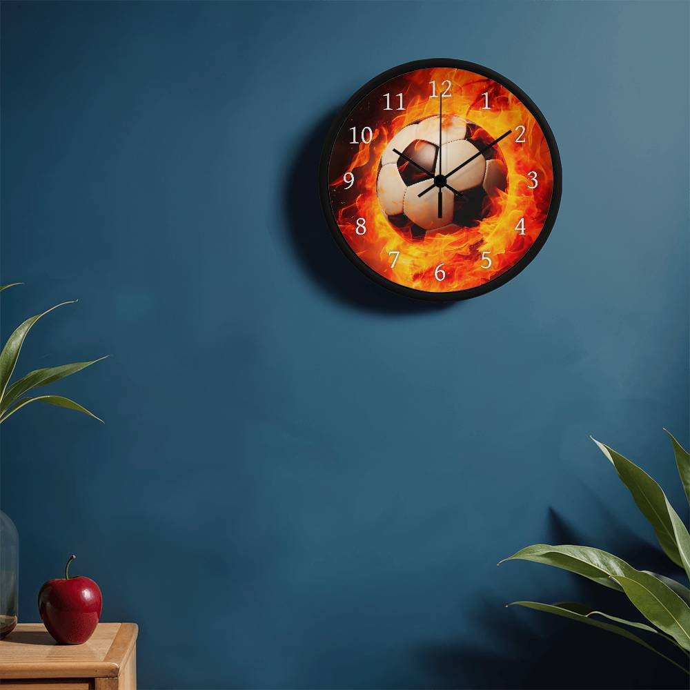 Soccer on Fire Clock for Soccer Players and Soccer Fans-Clock-PureDesignTees