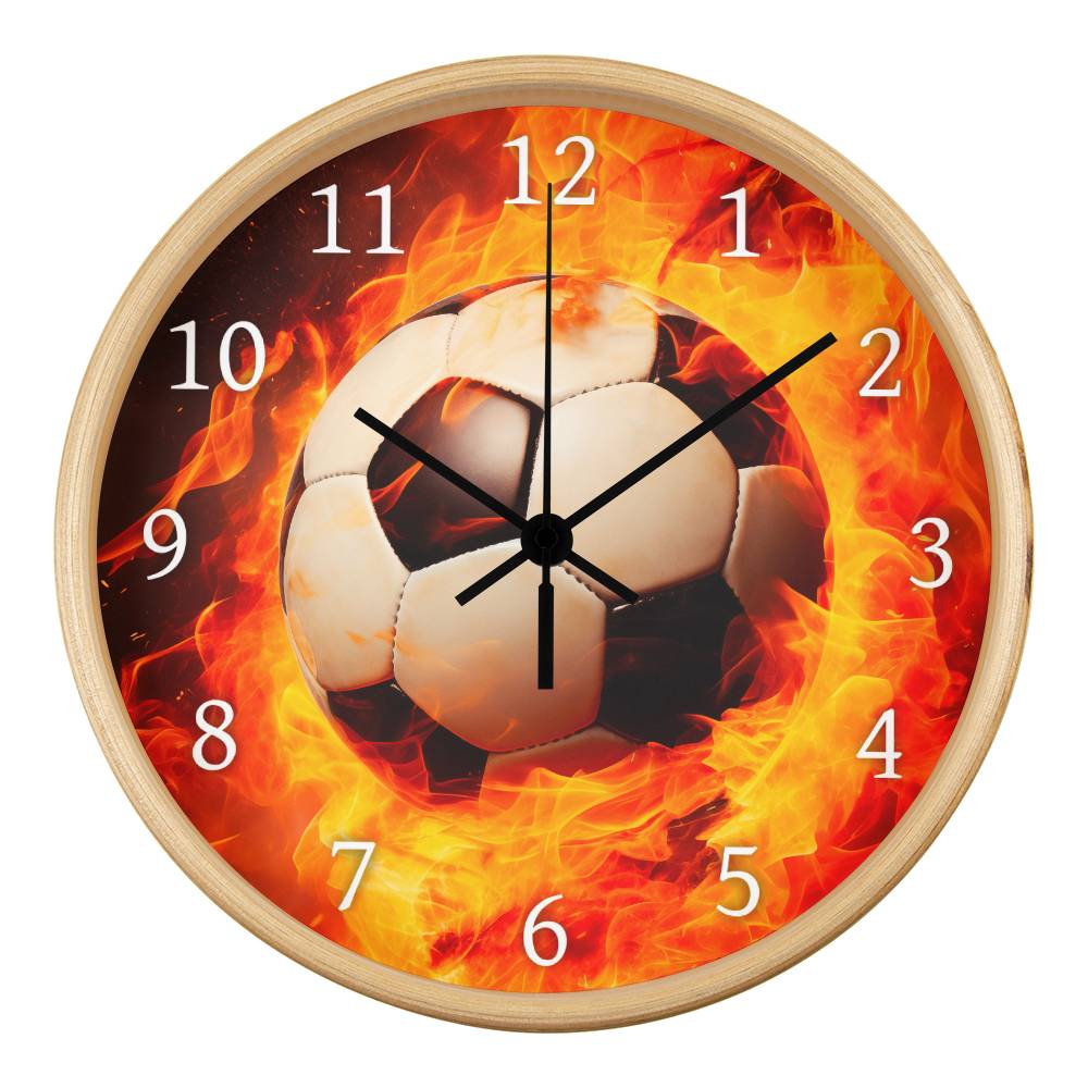 Soccer on Fire Clock for Soccer Players and Soccer Fans-Clock-PureDesignTees