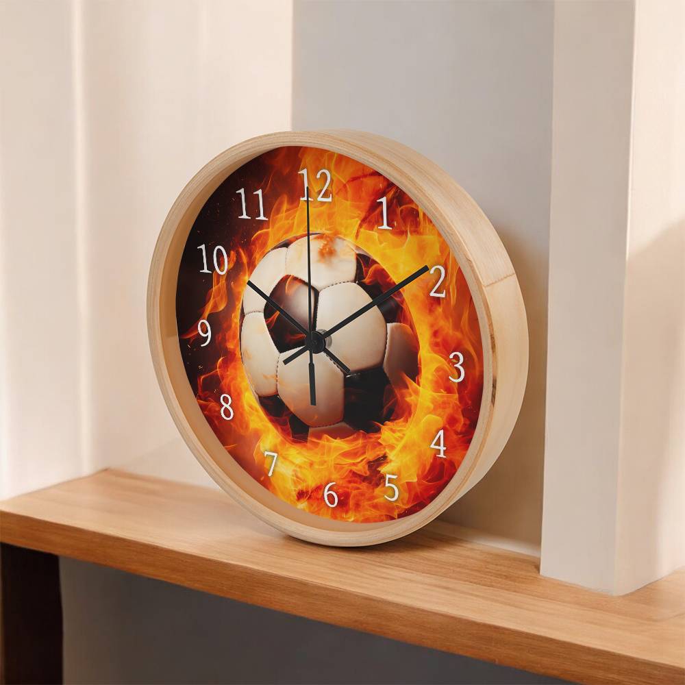 Soccer on Fire Clock for Soccer Players and Soccer Fans-Clock-PureDesignTees