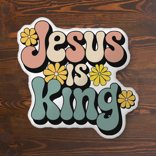 Retro Jesus is King Custom-shaped pillow-Pillow-PureDesignTees