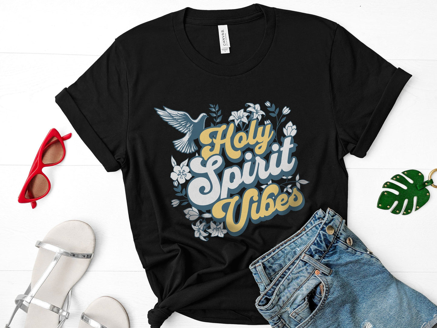 Holy Spirit Vibes Christian T-Shirt Gift for Choir Gift for Christian Mom-T-Shirt-PureDesignTees