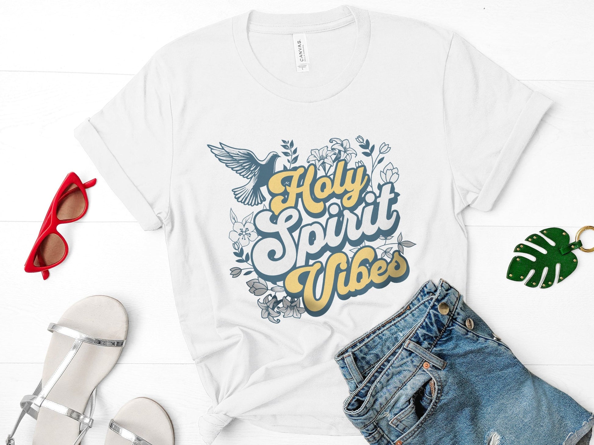 Holy Spirit Vibes Christian T-Shirt Gift for Choir Gift for Christian Mom-T-Shirt-PureDesignTees