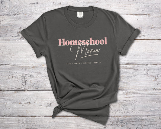 Homeschool Mama Heavyweight Garment-Dyed T-Shirt-T-Shirts-PureDesignTees