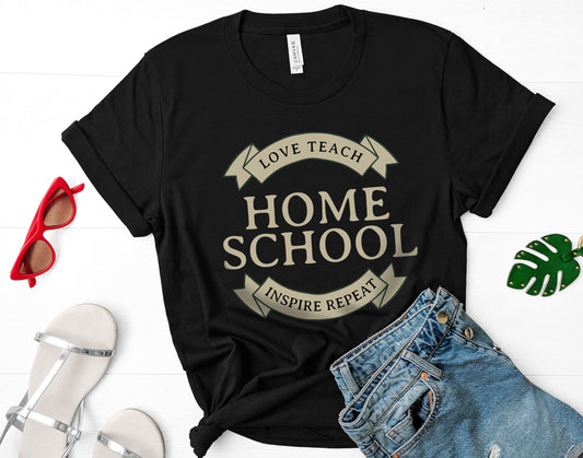 Homeschool Mom T-shirt Inspiring Teacher tshirt for Homeschooling-T-shirt-PureDesignTees